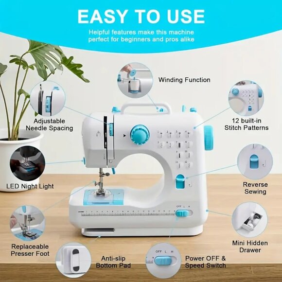 Beginner Mini Sewing Machine New In Box PURPLE - Picture 4 of 7